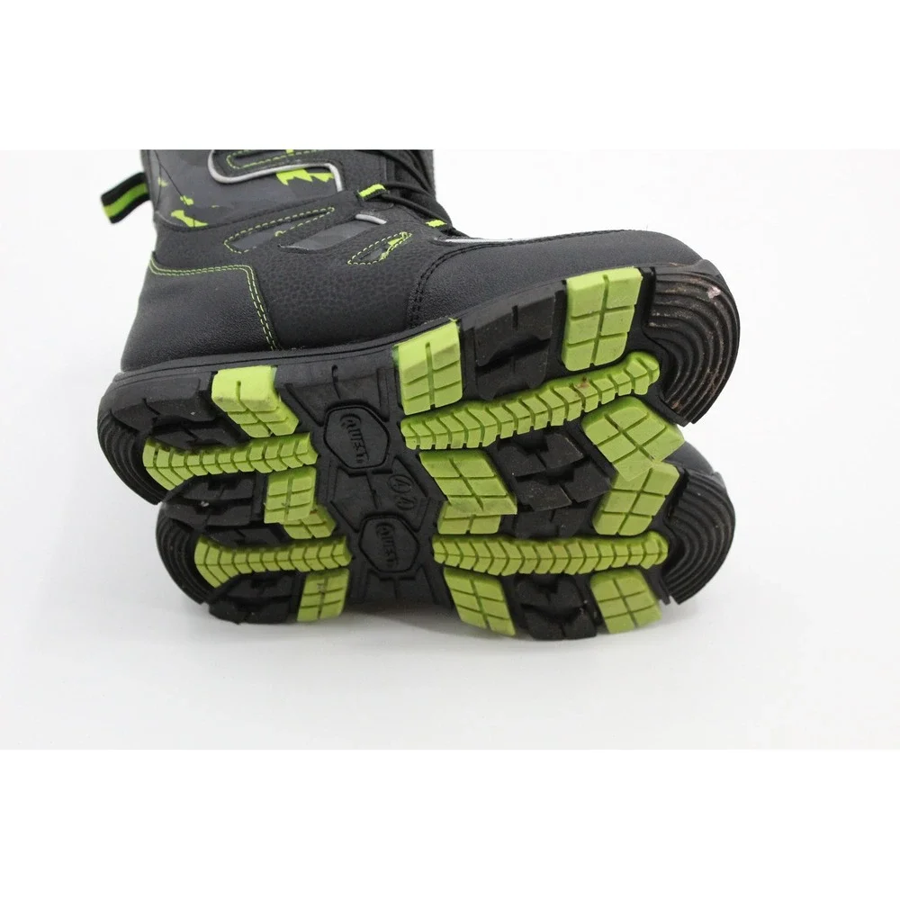 Quest Boys Menace Snow Boots Black Volt Green Size 4 QCWBB005-VLTCM Winter Gear